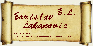 Borislav Lakanović vizit kartica